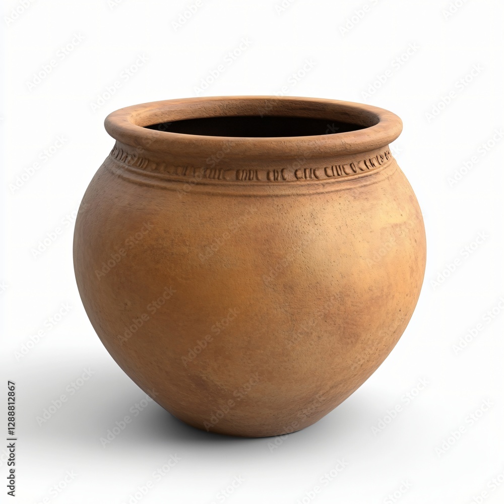 Rustic Clay Pot with Smooth Surface and Elegant Rim Design Rustic Clay Pot with Smooth Surface and Elegant Rim Design