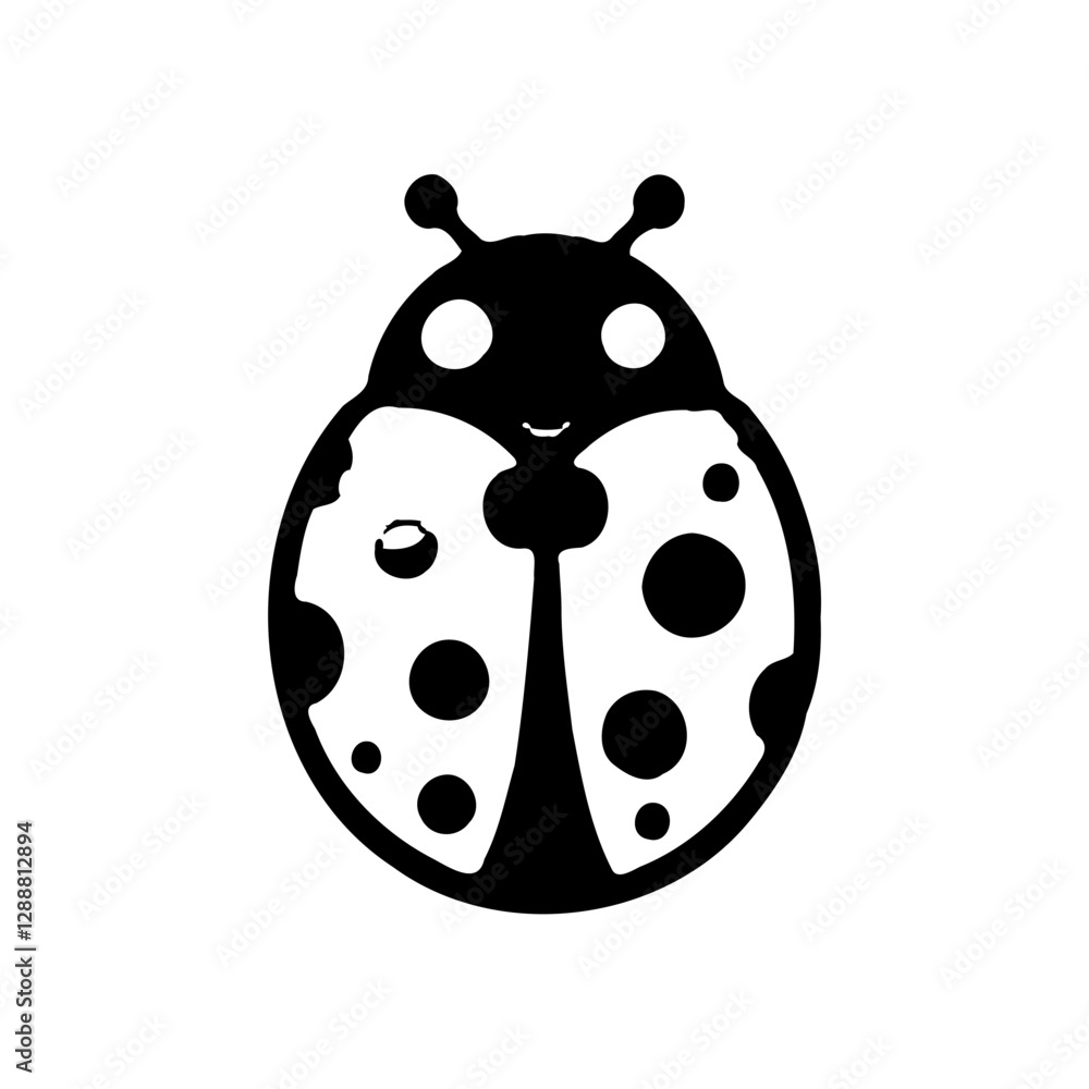 Obraz premium Stylized Ladybug Vector Graphic in Black , White