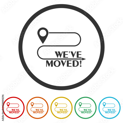 We have moved sign. Set icons in color circle buttons