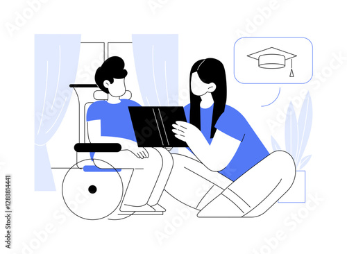 Special education isolated cartoon vector illustrations.