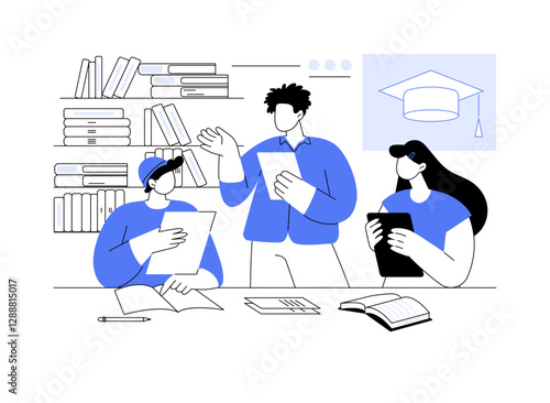 Critiquing prose and verse isolated cartoon vector illustrations.
