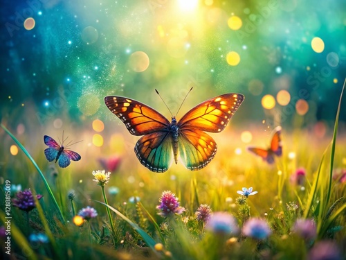 Soft Focus Butterfly, Drone Aerial Nature Photography Screensaver - High Resolution