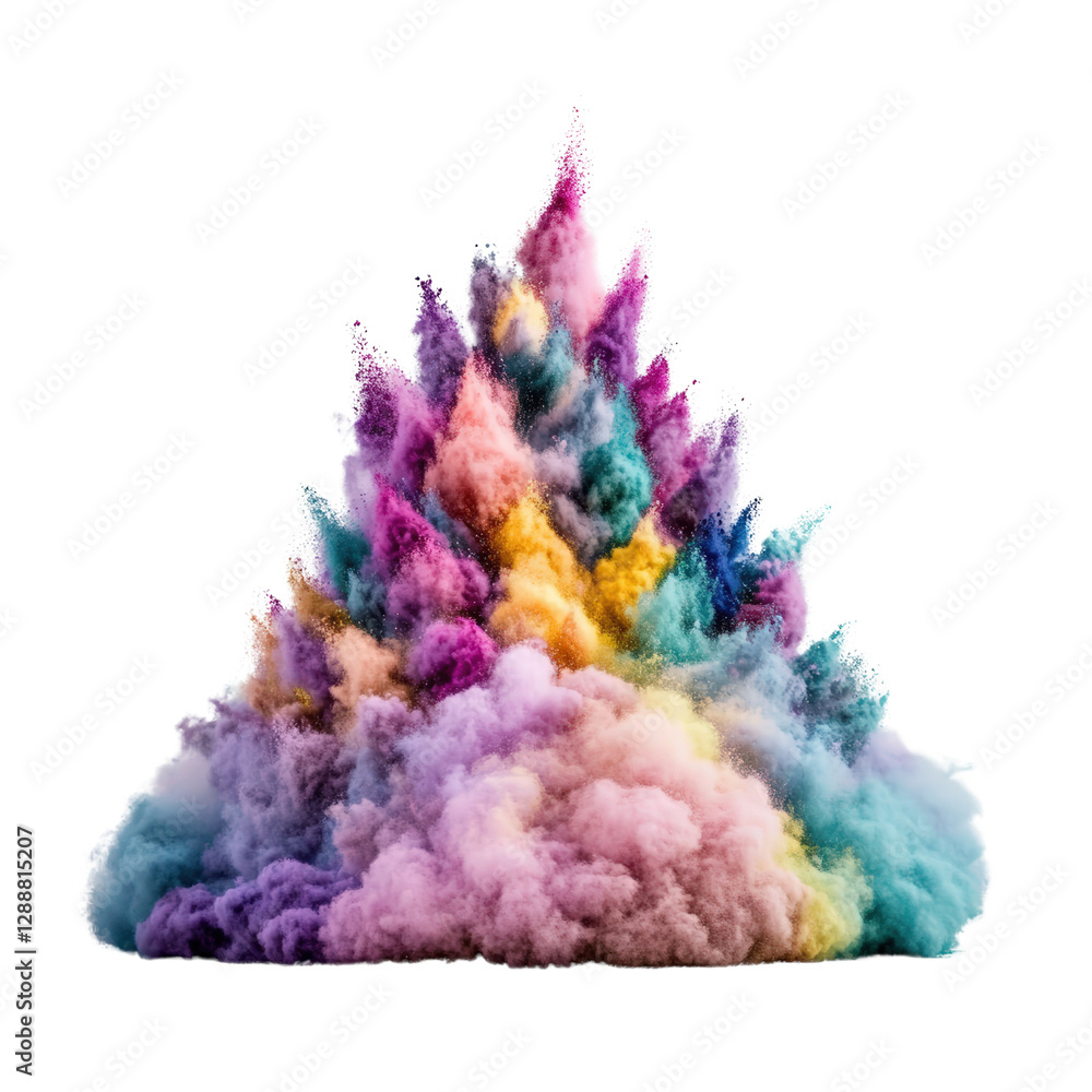 Fototapeta premium Colorful smoke png on transparent background with various colors swirling and blending in artistic patterns isolated on transparent background..