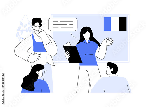 French isolated cartoon vector illustrations.