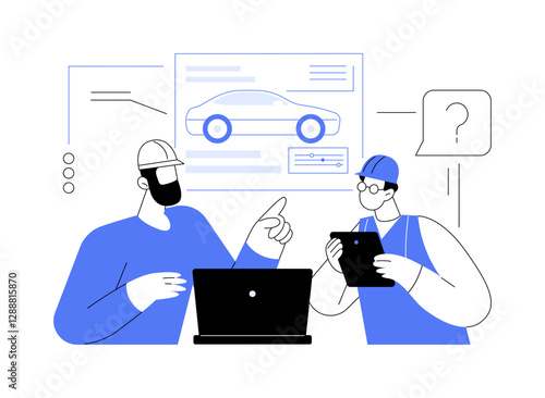 Mechanical engineering isolated cartoon vector illustrations.