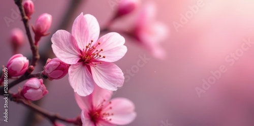 Wallpaper Mural Soft pink blossoms, delicate petals, blurred background,  bloom,  flower background Torontodigital.ca