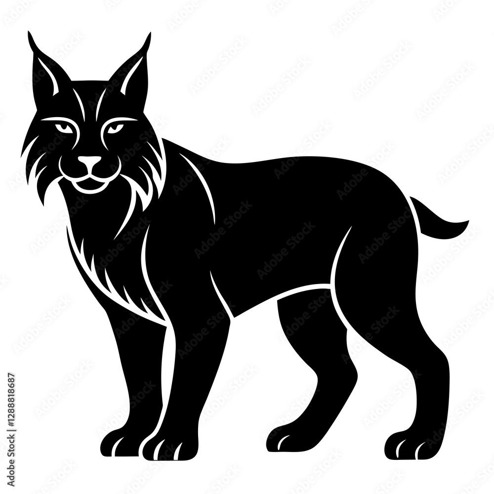 Creative Lynx Silhouette Vector Simple & Aesthetic Design. Creative Lynx Silhouette Vector Simple & Aesthetic Design.