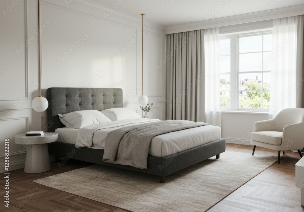 soft contrast Guest Room design Transitional Minimalist decor soft contrast Guest Room design Transitional Minimalist decor