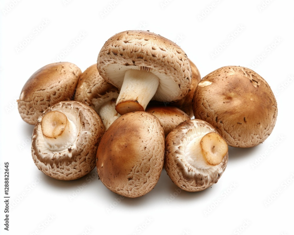 Beech Mushrooms. Delicacy of Edible Fungal Clump of Shimeji Mushroom Isolated on White Background Beech Mushrooms. Delicacy of Edible Fungal Clump of Shimeji Mushroom Isolated on White Background