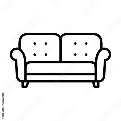 Minimalist black outline sofa design, modern interior comfort