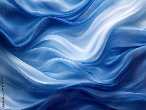 Blue and white flowing fabric texture photo