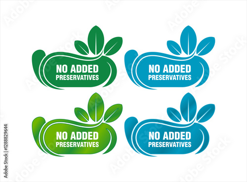 no preservatives logo icon for healthy natural food and drink products