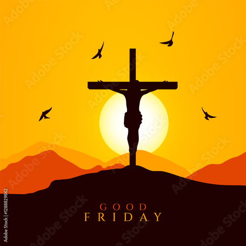 Good friday cultural background for spiritual belief and faith vector. Good Friday post and creatives. Happy Good Friday and Holy Week Flyer Design. 