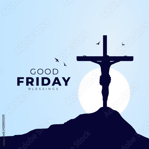Good friday cultural background for spiritual belief and faith vector. Good Friday post and creatives. Happy Good Friday and Holy Week Flyer Design. 