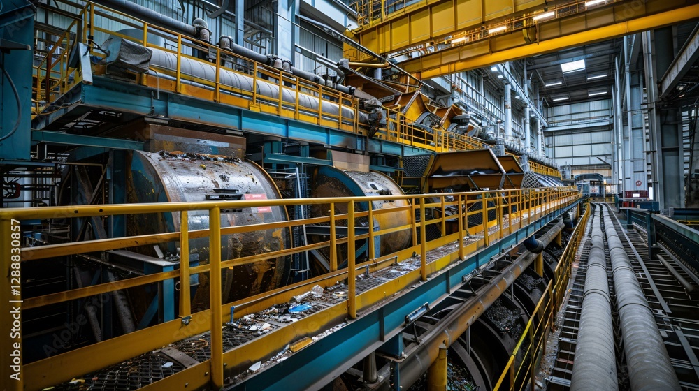 A clean and efficient bioenergy facility processing waste into power, demonstrating the role of waste-to-energy technology in global sustainability ,8K A clean and efficient bioenergy facility processing waste into power, demonstrating the role of waste-to-energy technology in global sustainability ,8K