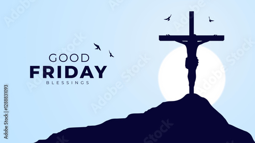 Good friday cultural background for spiritual belief and faith vector. Good Friday post and creatives. Happy Good Friday and Holy Week Flyer Design. 