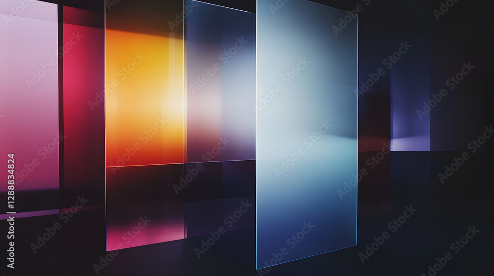 Minimalist Website Design with Frosted Glass Elements and Rich Colors Minimalist Website Design with Frosted Glass Elements and Rich Colors