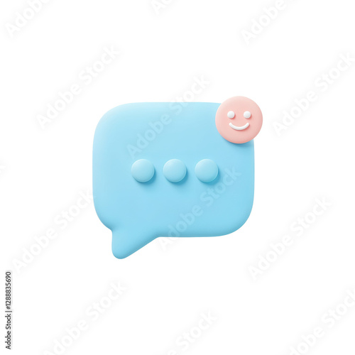 Cute 3D Chat Bubble Icon