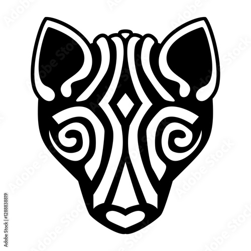 Animal head in Celtic style vector illustration. Wolf head symbol