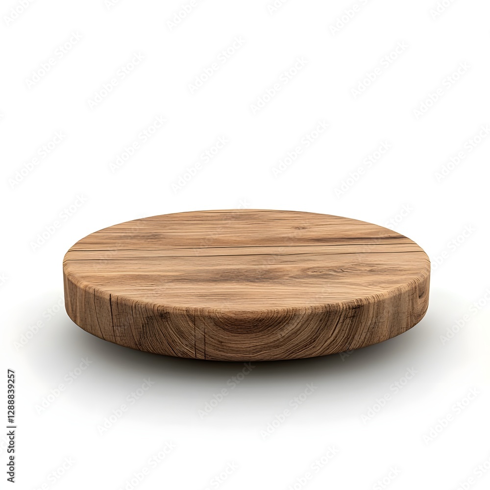 Wooden Podium or Platform Viewed from the Side Against White Background Wooden Podium or Platform Viewed from the Side Against White Background