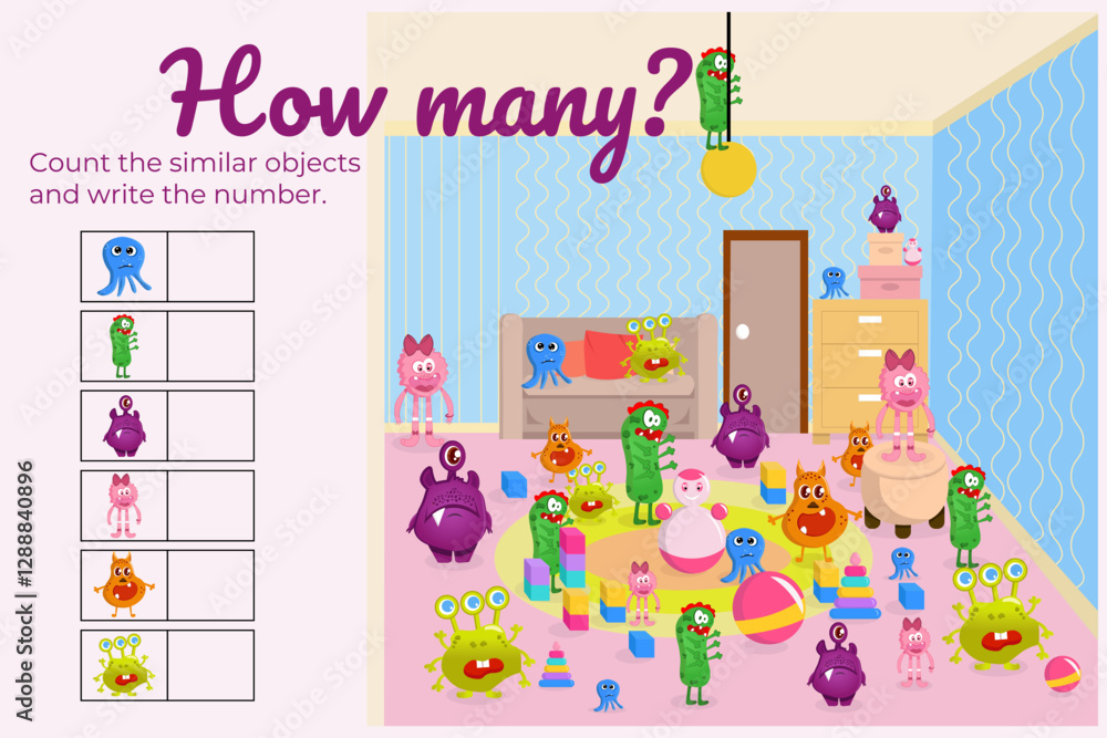 How many Monster Game For Kids Printable Sheet.