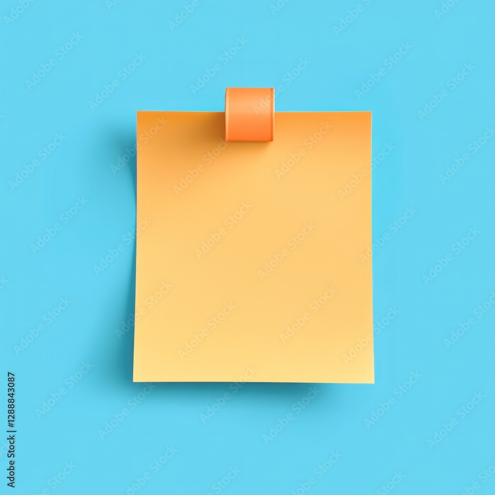 Blank sticky note on a light blue background Blank sticky note on a light blue background