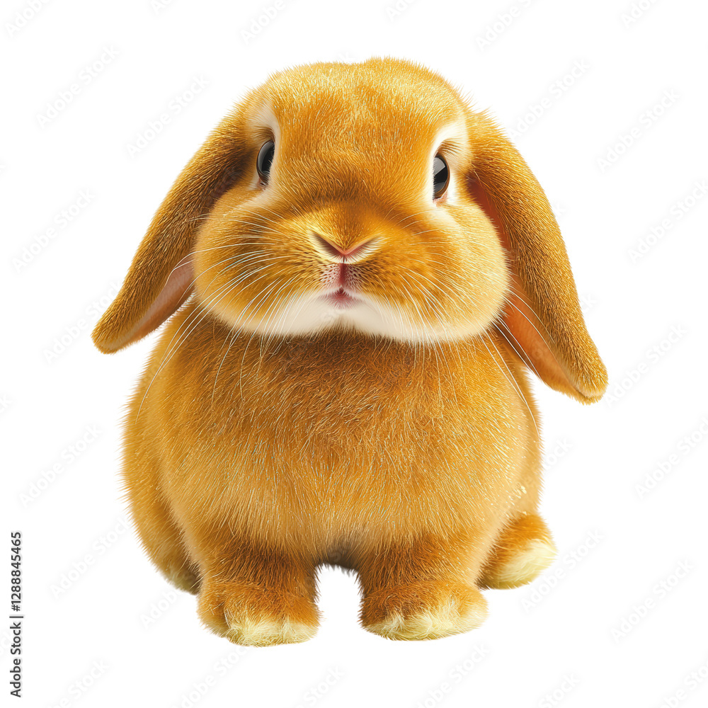 Small rabbit sitting on a black background showcasing the texture and detail of its fur and features isolated on transparent background.. Small rabbit sitting on a black background showcasing the texture and detail of its fur and features isolated on transparent background..