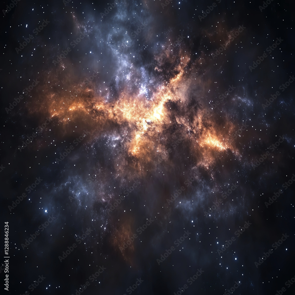 A breathtaking view of a colorful nebula in deep space. A breathtaking view of a colorful nebula in deep space.