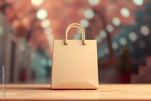 Wallpaper Mural 3D rendering of a white shopping bag on a blue background
 Torontodigital.ca