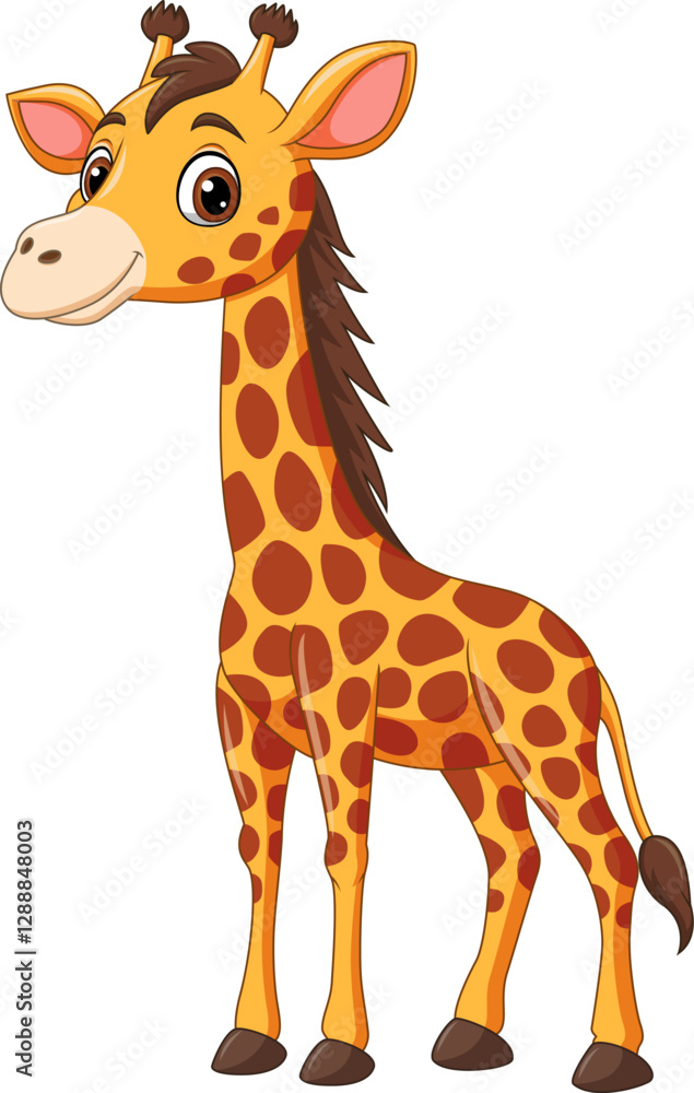 Cartoon a happy giraffe isolated on white background Cartoon a happy giraffe isolated on white background