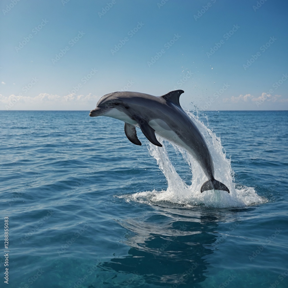 Naklejka premium dolphin jumping out of water