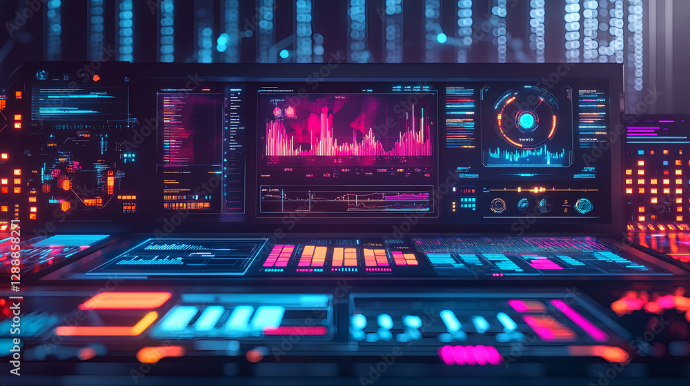 Futuristic Tech Control Room Interface Futuristic Tech Control Room Interface
