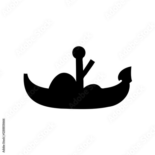 Minimal Gondola Icon of Venice Vector Graphic