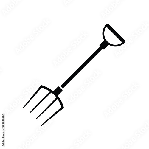 Pitchfork black and white flat vector icon and symbol design