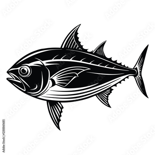 tuna fish on a white background