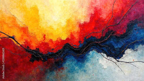 Abstract background with wavy lines in bright colors.