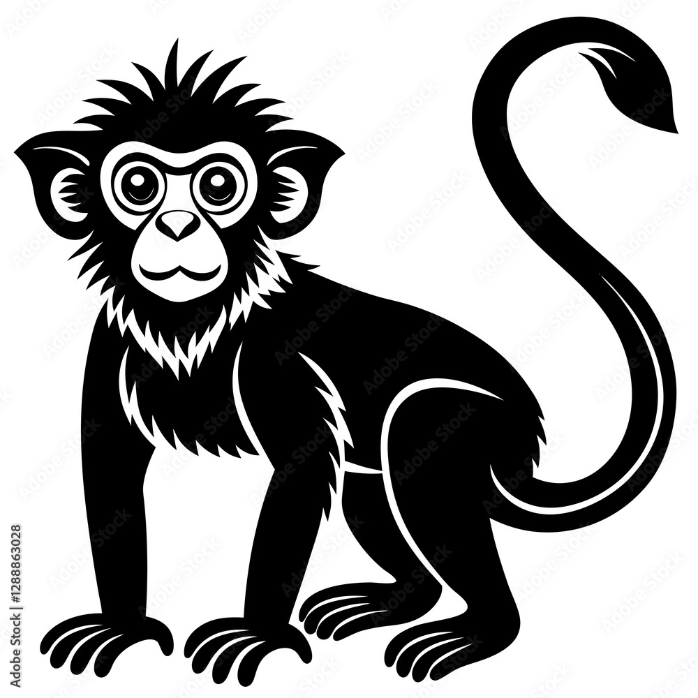 Fototapeta premium Modern Monkey Silhouette Icon High-Resolution Vector File.