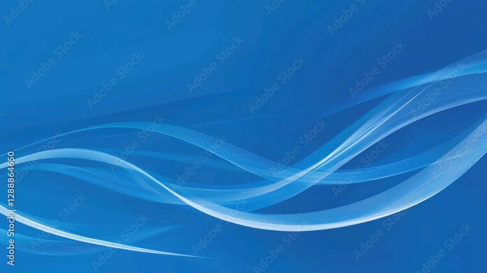 Fototapeta premium Abstract Blue Background with Flowing Lines and Soft Curves Design
