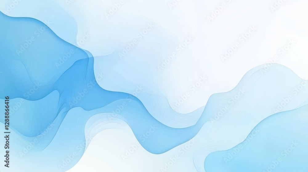 Naklejka premium Soft Abstract Blue Waves on Light Background for Creative Designs