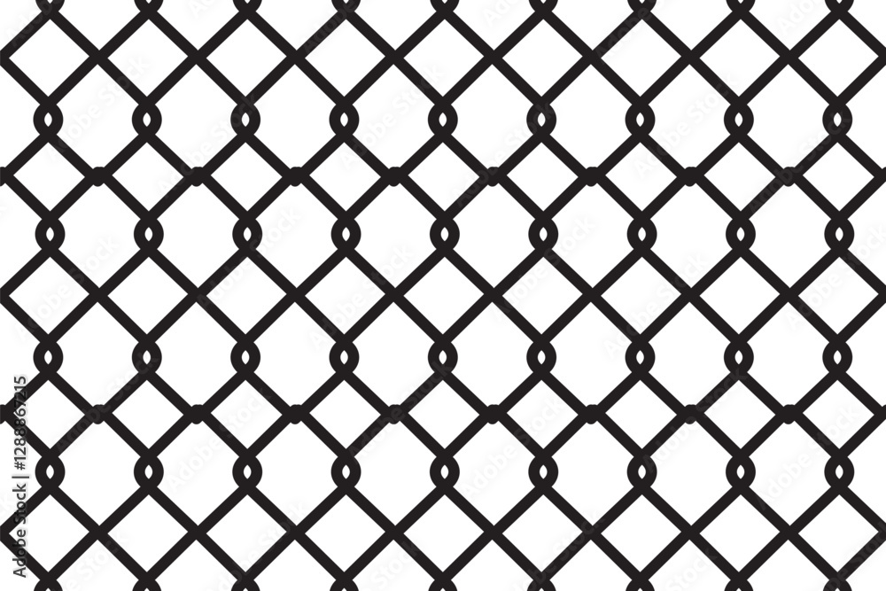 Naklejka premium Wire mesh fence, background. Vector illustration
