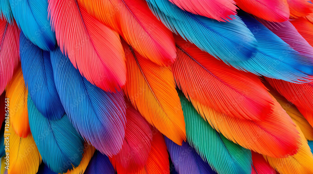 Obraz premium Multi colored feathers,Closeup feather ,background texture, abstract