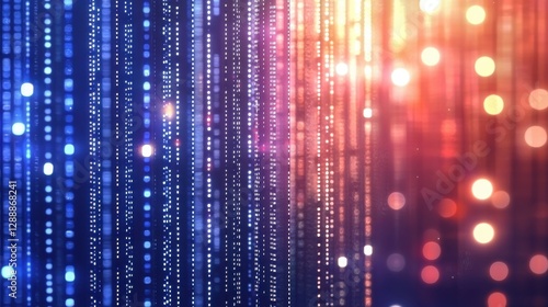 Wallpaper Mural Colorful Digital Data Stream in Blue and Orange Background Torontodigital.ca