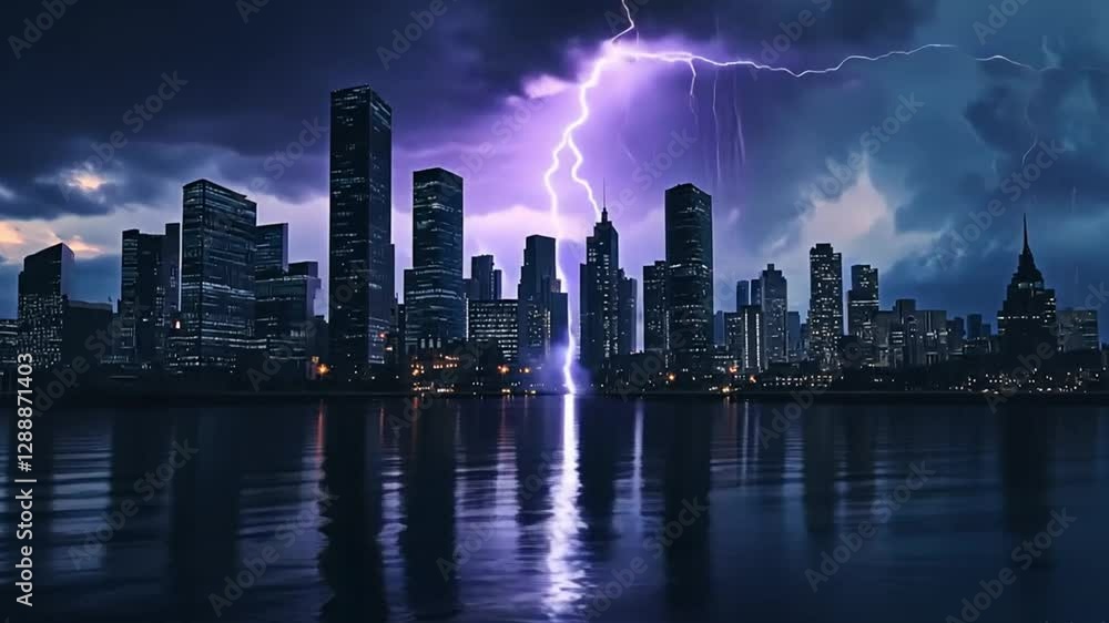 city in the middle of a thunderstorm city in the middle of a thunderstorm