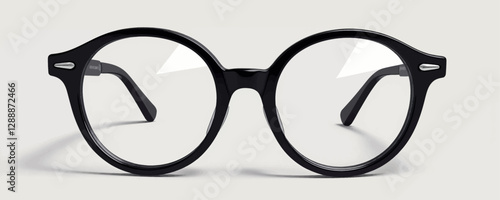 Round Glasses With a Thick Black Frame