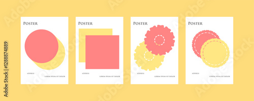 modern 2d shape poster vector background set, Vibrant cover template geometric shapes in motion, best for social media,cover,banner,flyer