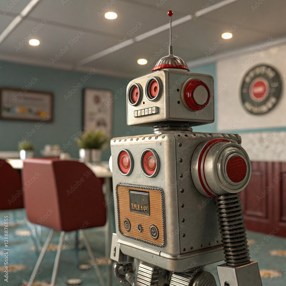 Fototapeta premium Cute Mini AI robot 