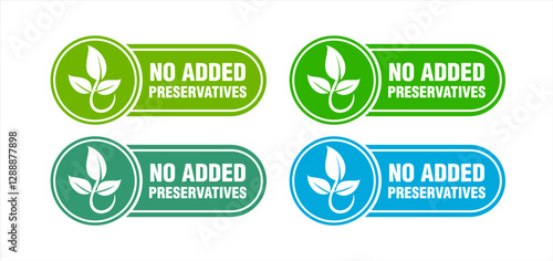 no preservatives logo icon for healthy natural food and drink products