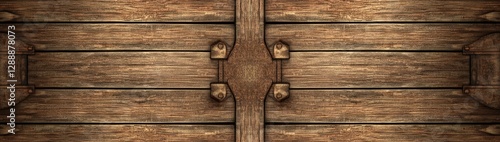 Wallpaper Mural Ornate Wooden Planks with Clasps Torontodigital.ca