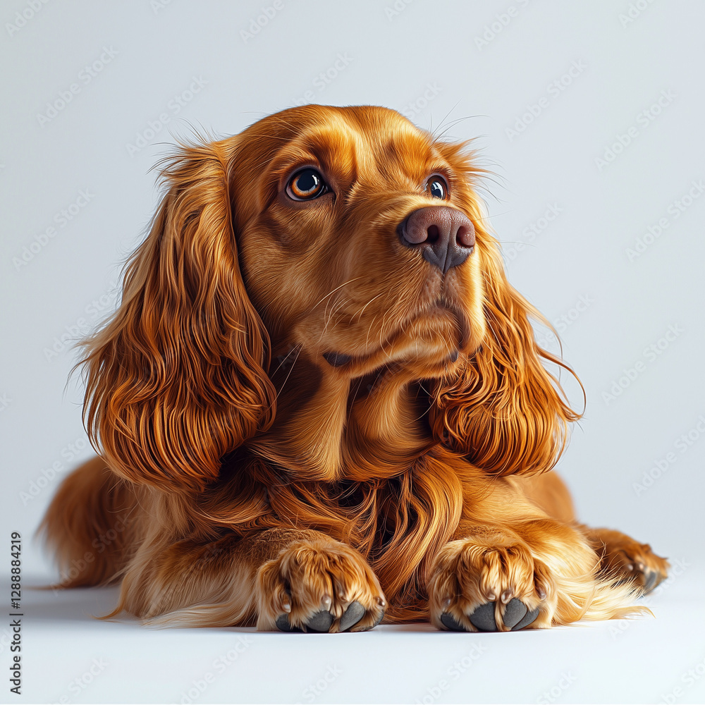 Naklejka premium Cocker Spaniel Dog Isolated on White Background