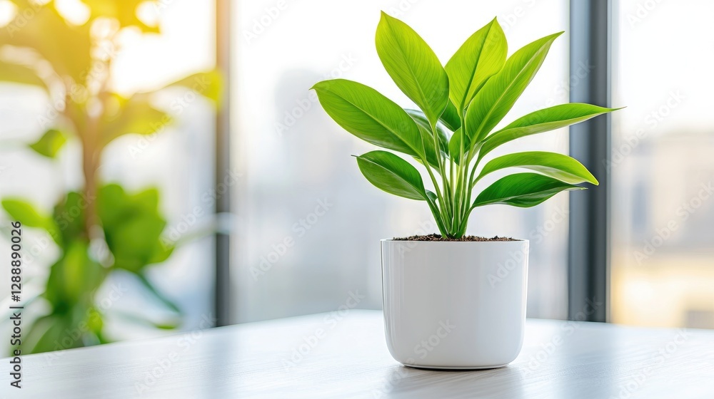 Office plant sunlight desk modern background Office plant sunlight desk modern background